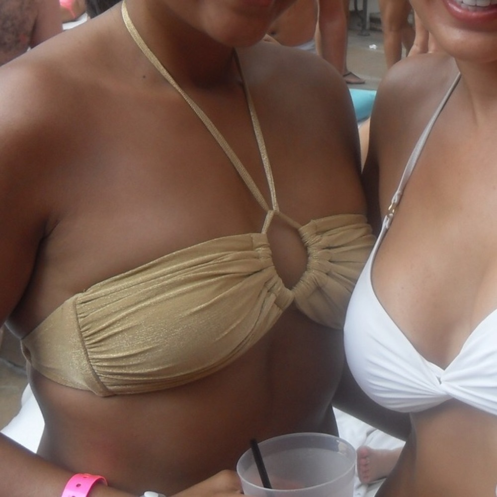 Vitamin A gold bikini top